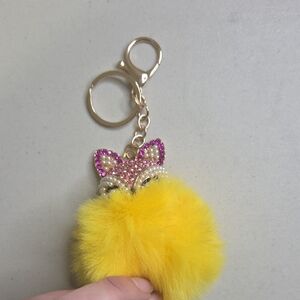 Yellow and Pink Fox Keychain